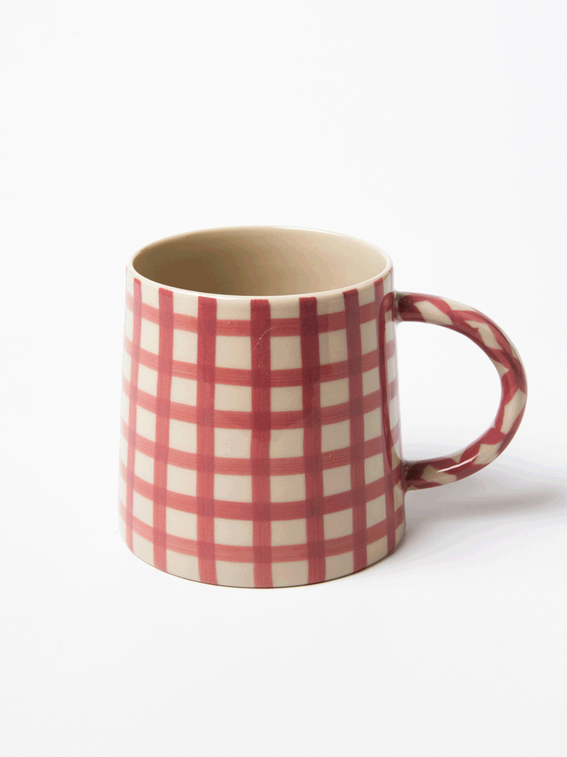 Larder Mug Pink Check