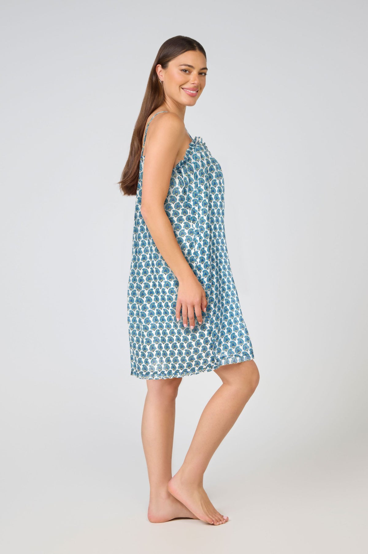 Arabella Blue Paisley Short Nightie