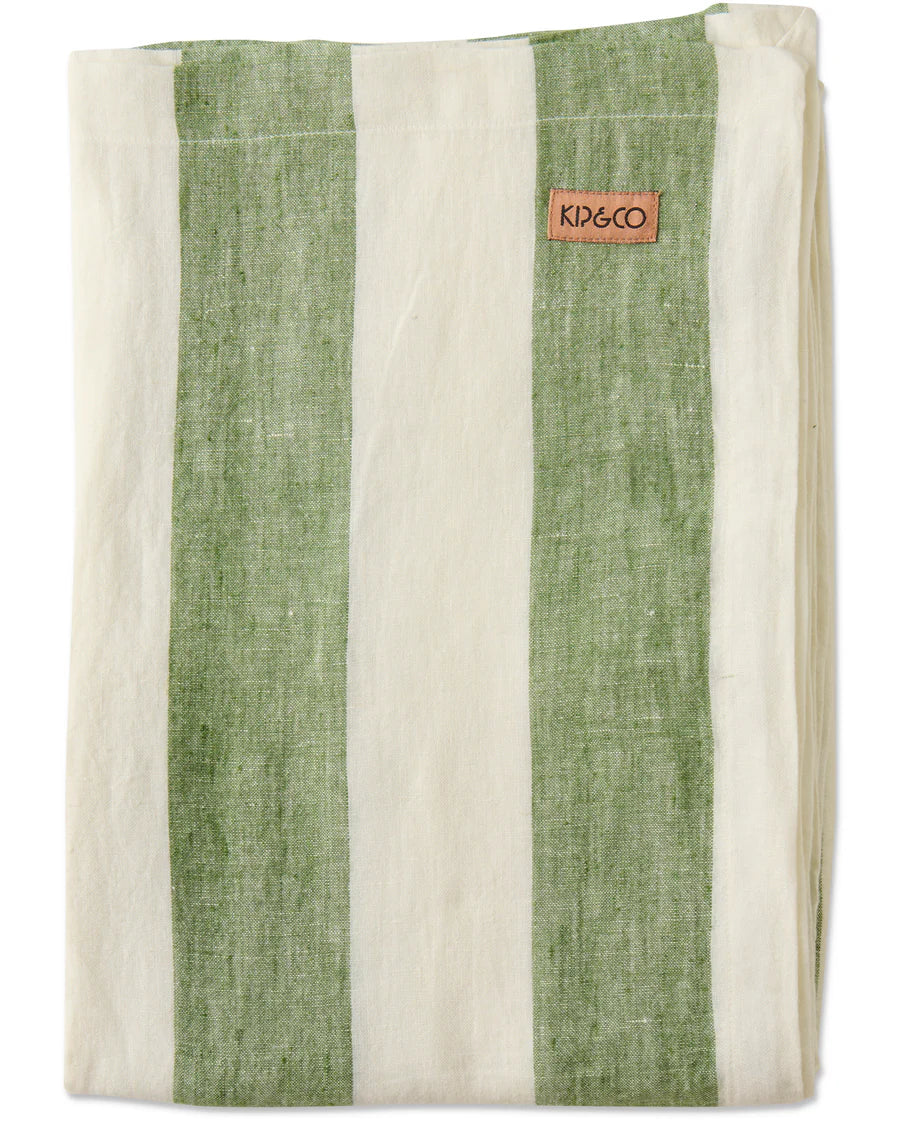 Moss Stripe Tablecloth Round