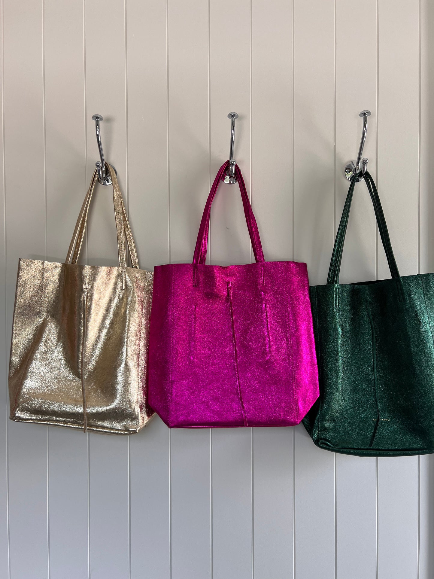 Metallic Fuchsia Tote