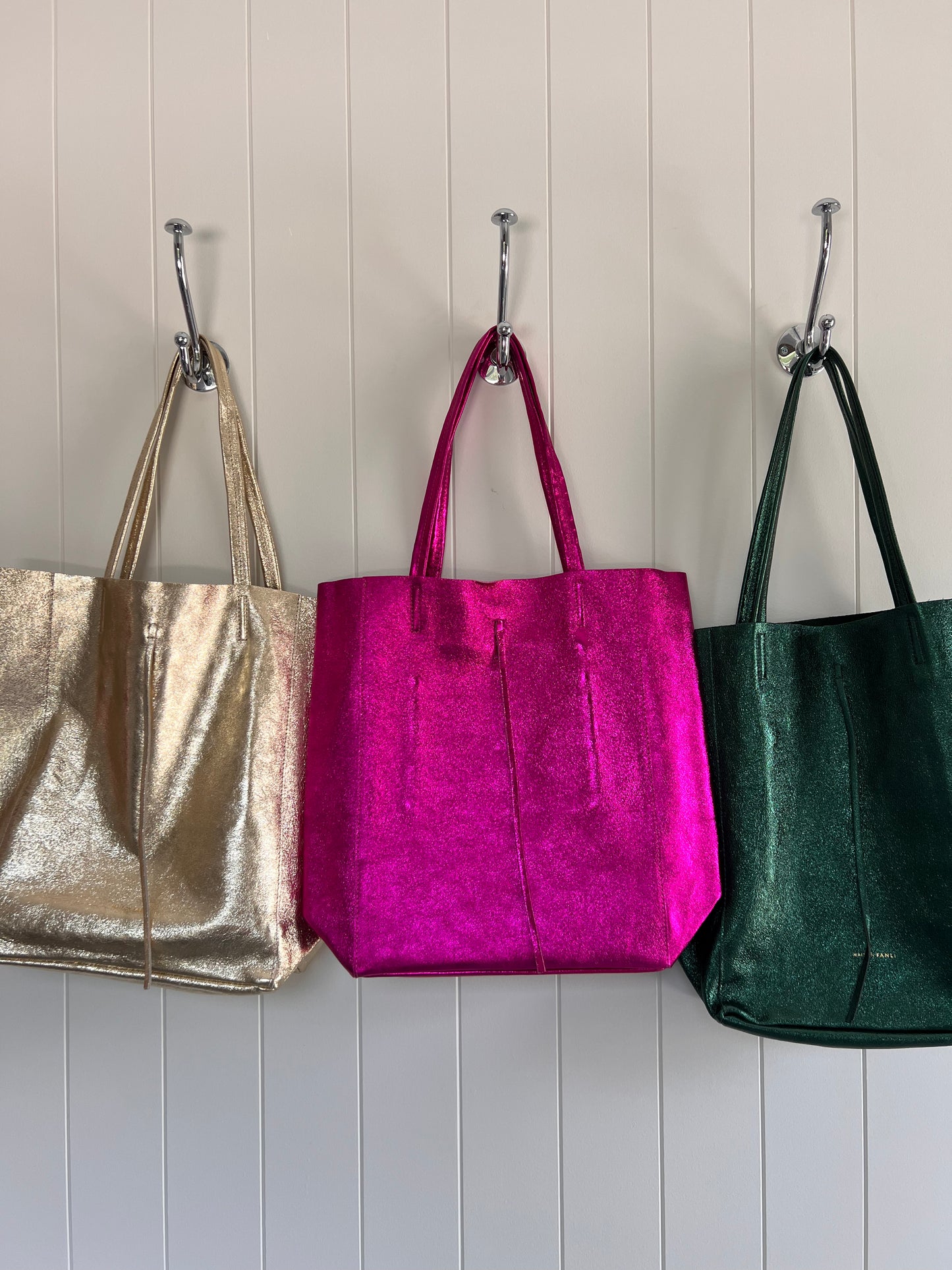 Metallic Fuchsia Tote