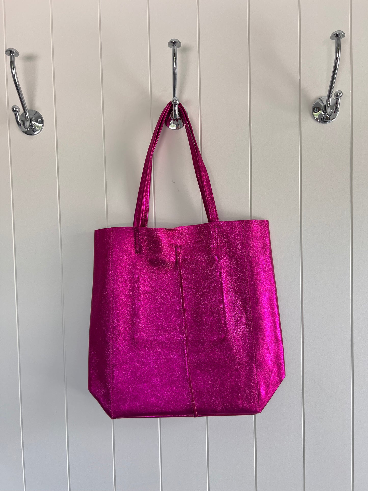 Metallic Fuchsia Tote
