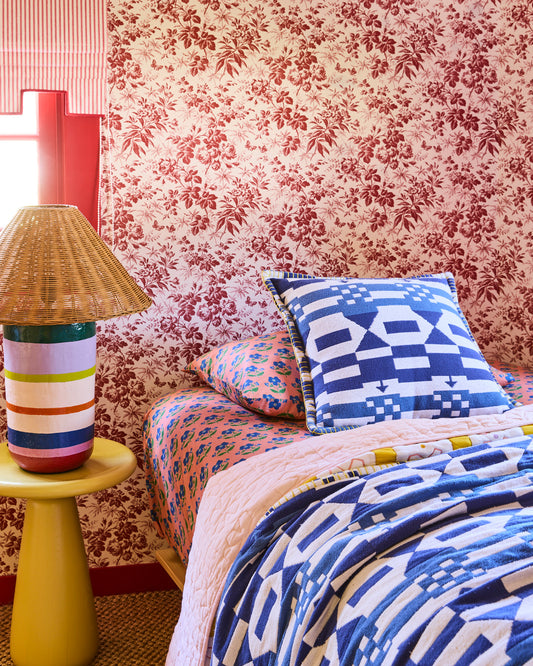 Kip & Co X Anna Spiro Tik Tak Woven Cushion (one size)