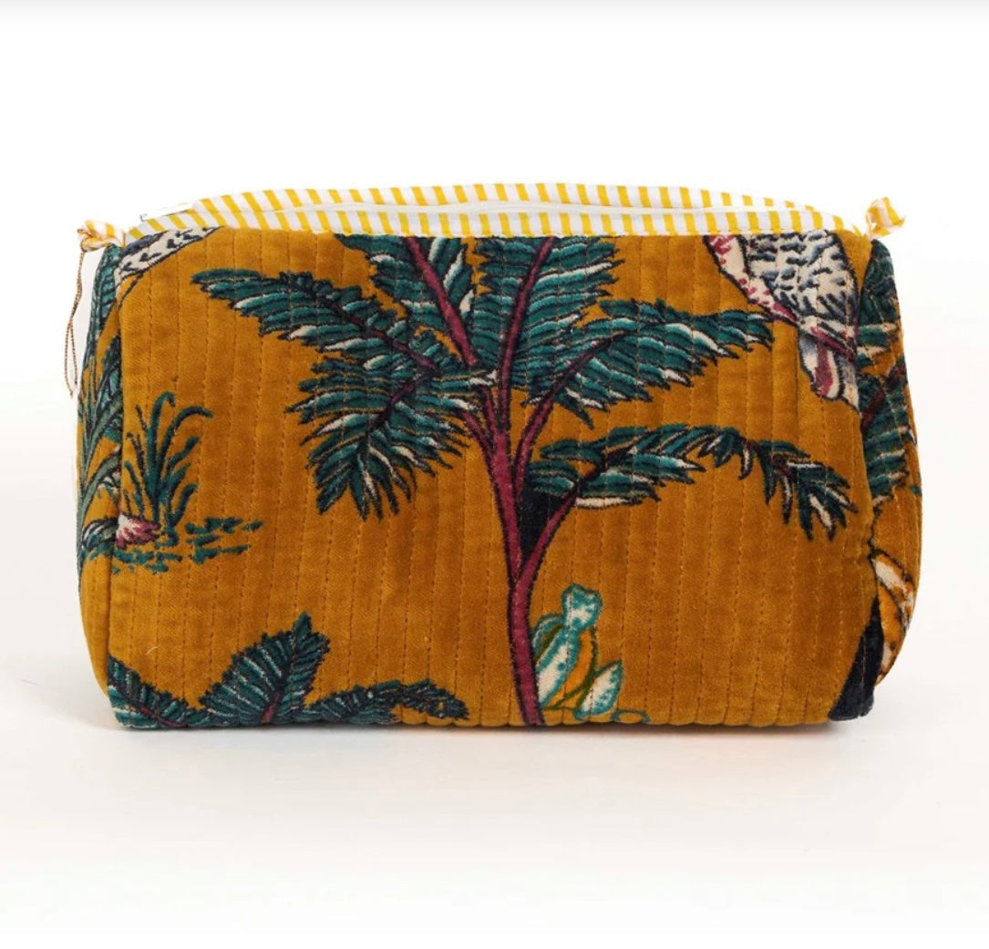Mustard Panther Velvet Pouches