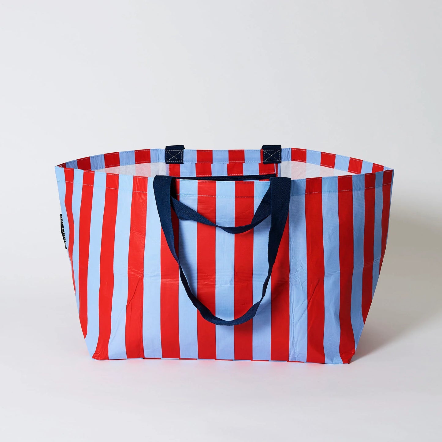 Red Blue Stripe Oversize Tote