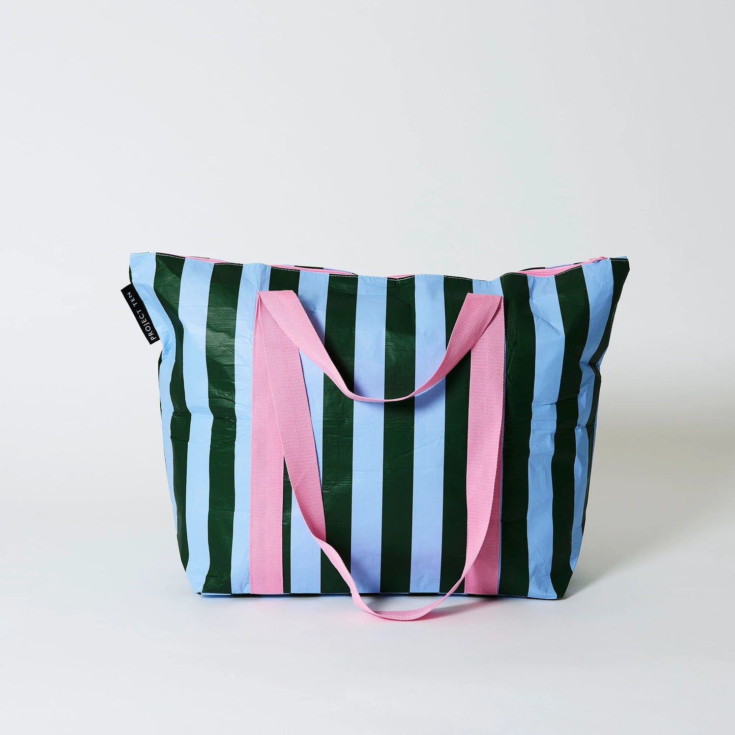 Green Blue Zip Medium Tote