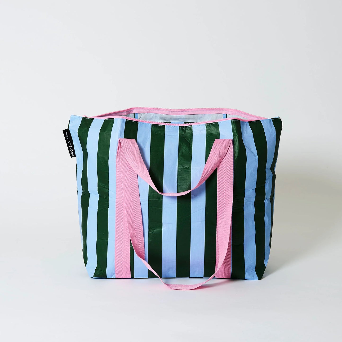 Green Blue Zip Medium Tote