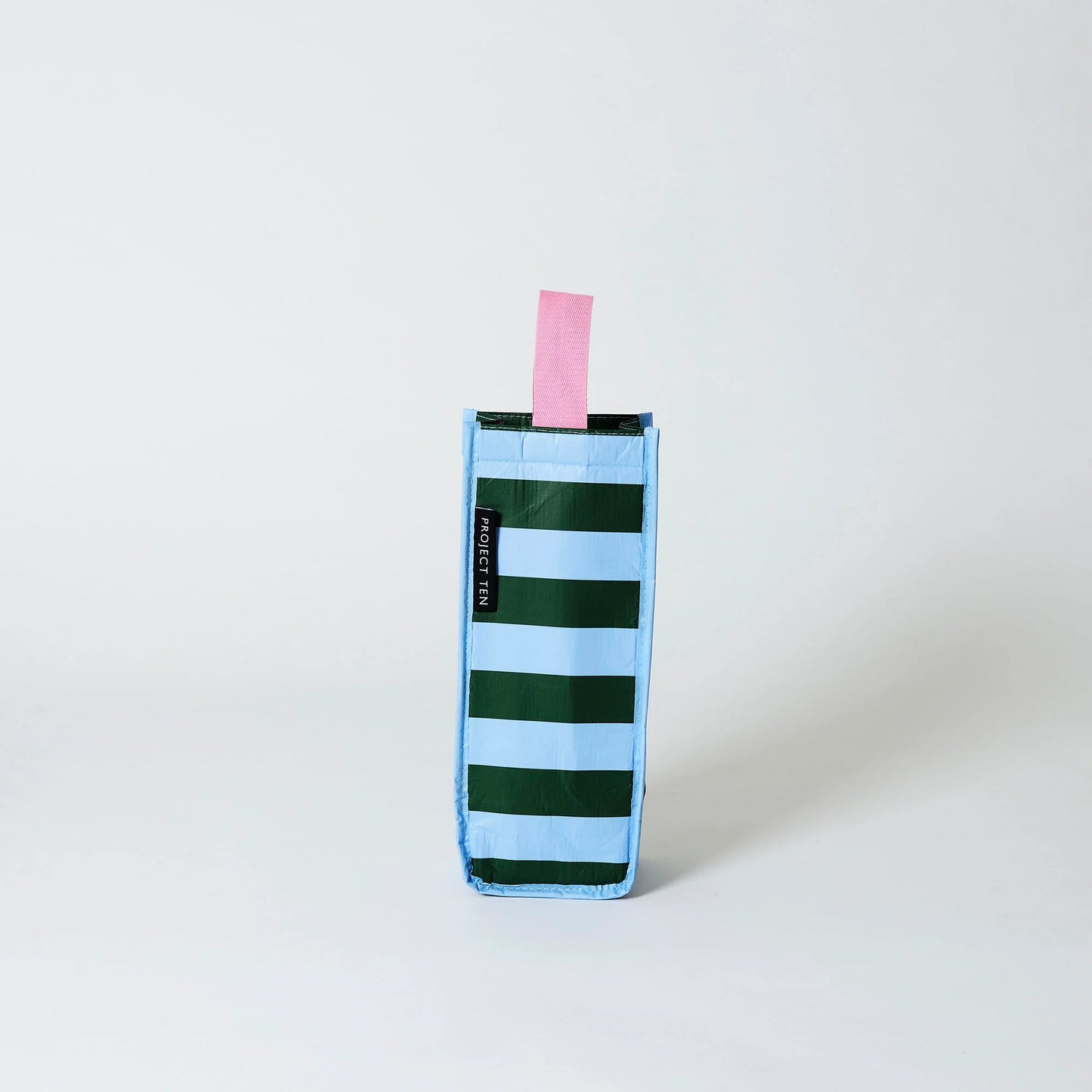 Green Blue Stripe Wine Bag