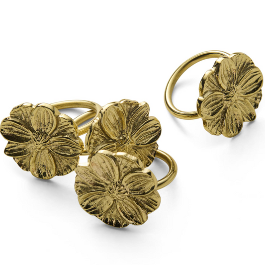 Daisy Brass Napkin Rings
