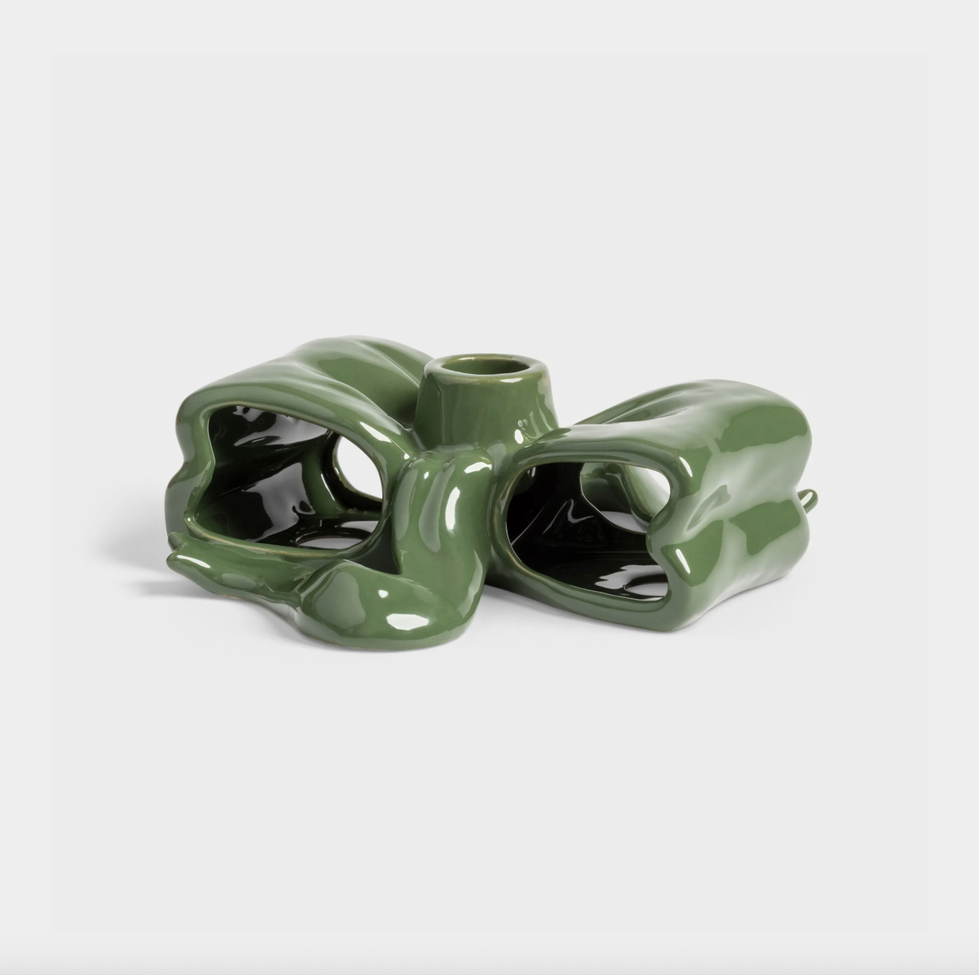Green Ribbon Candle Holder