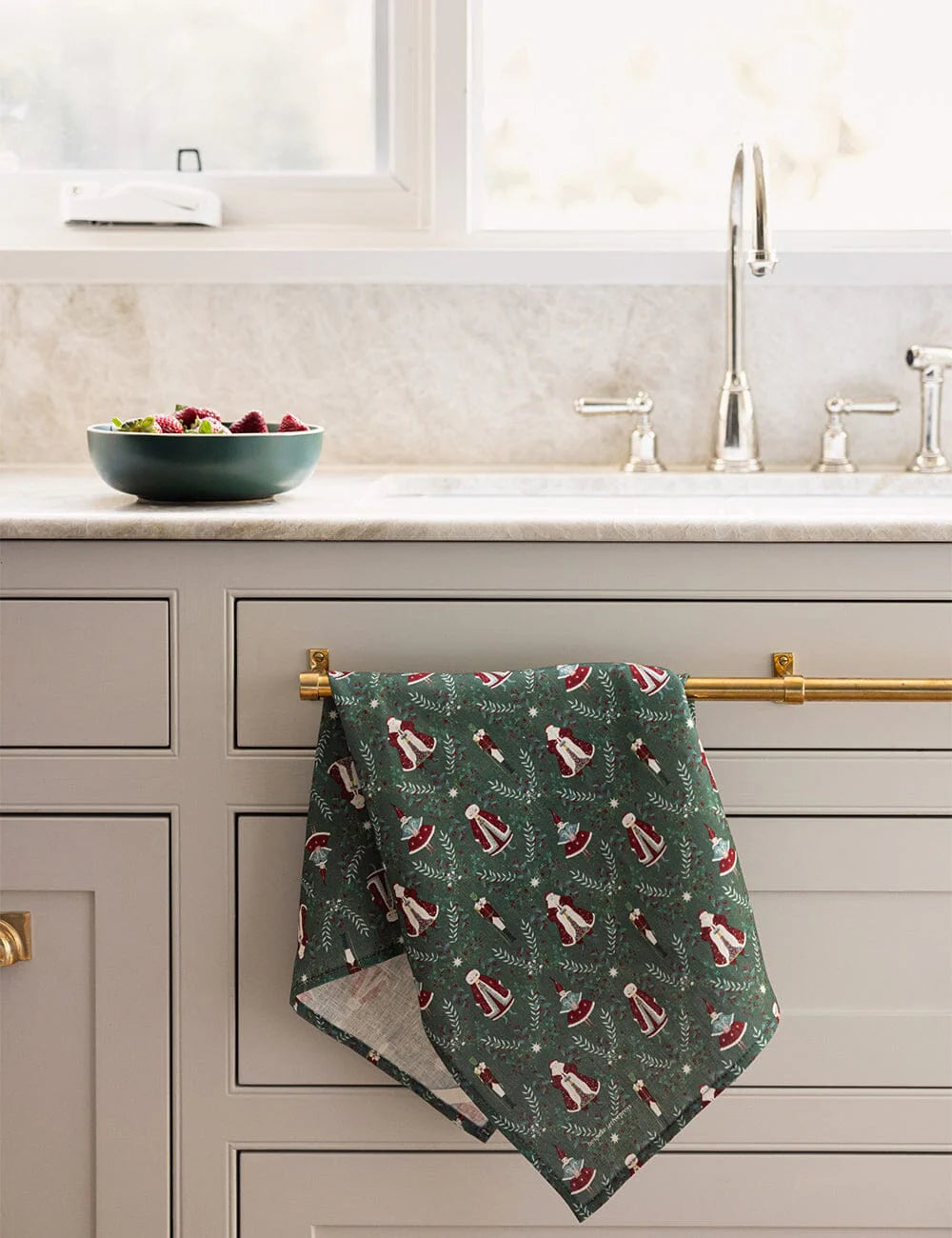 Mr & Mrs Claus Linen Tea Towel