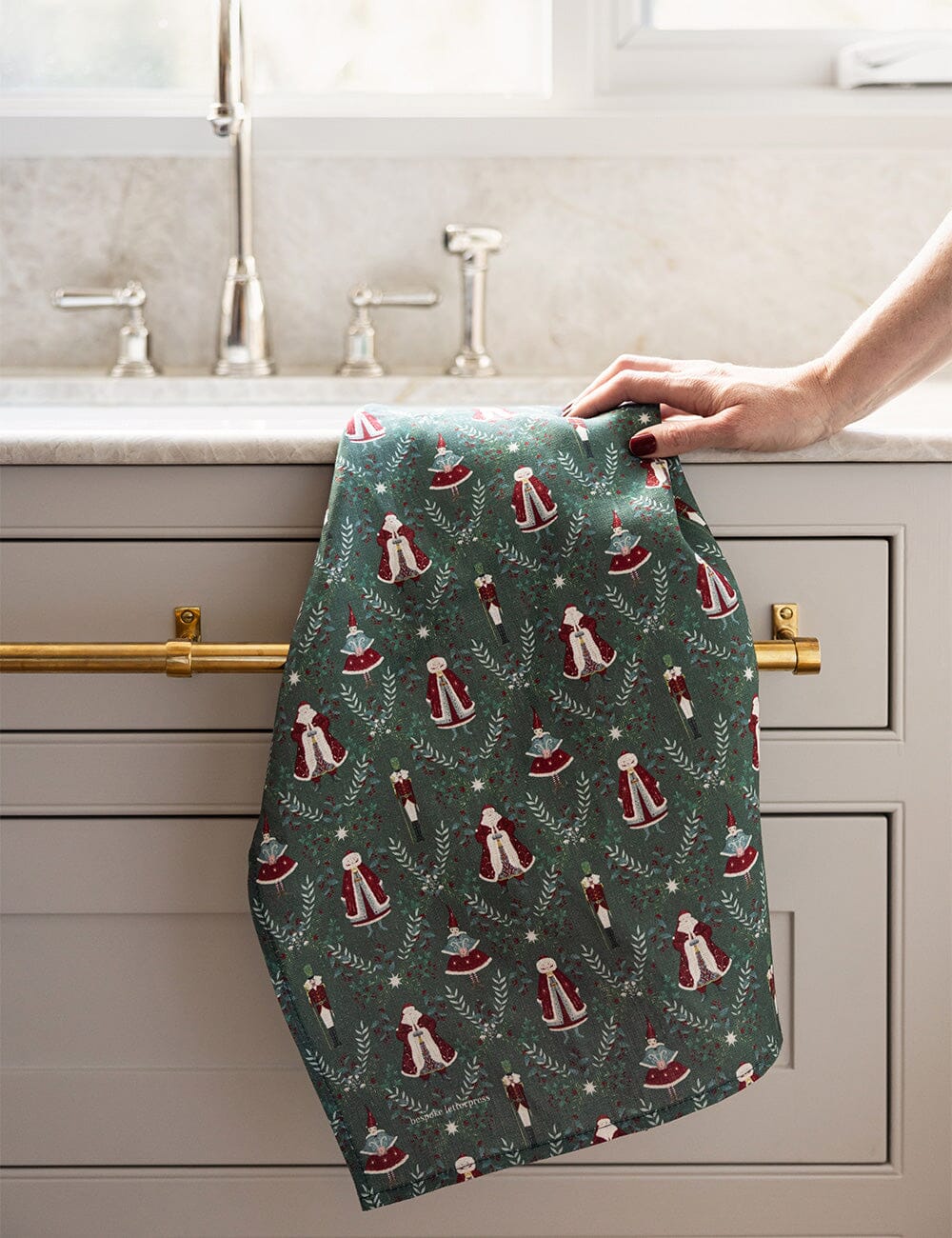Mr & Mrs Claus Linen Tea Towel