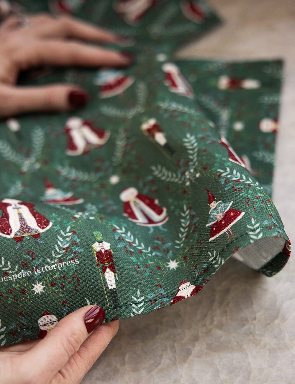 Mr & Mrs Claus Linen Tea Towel