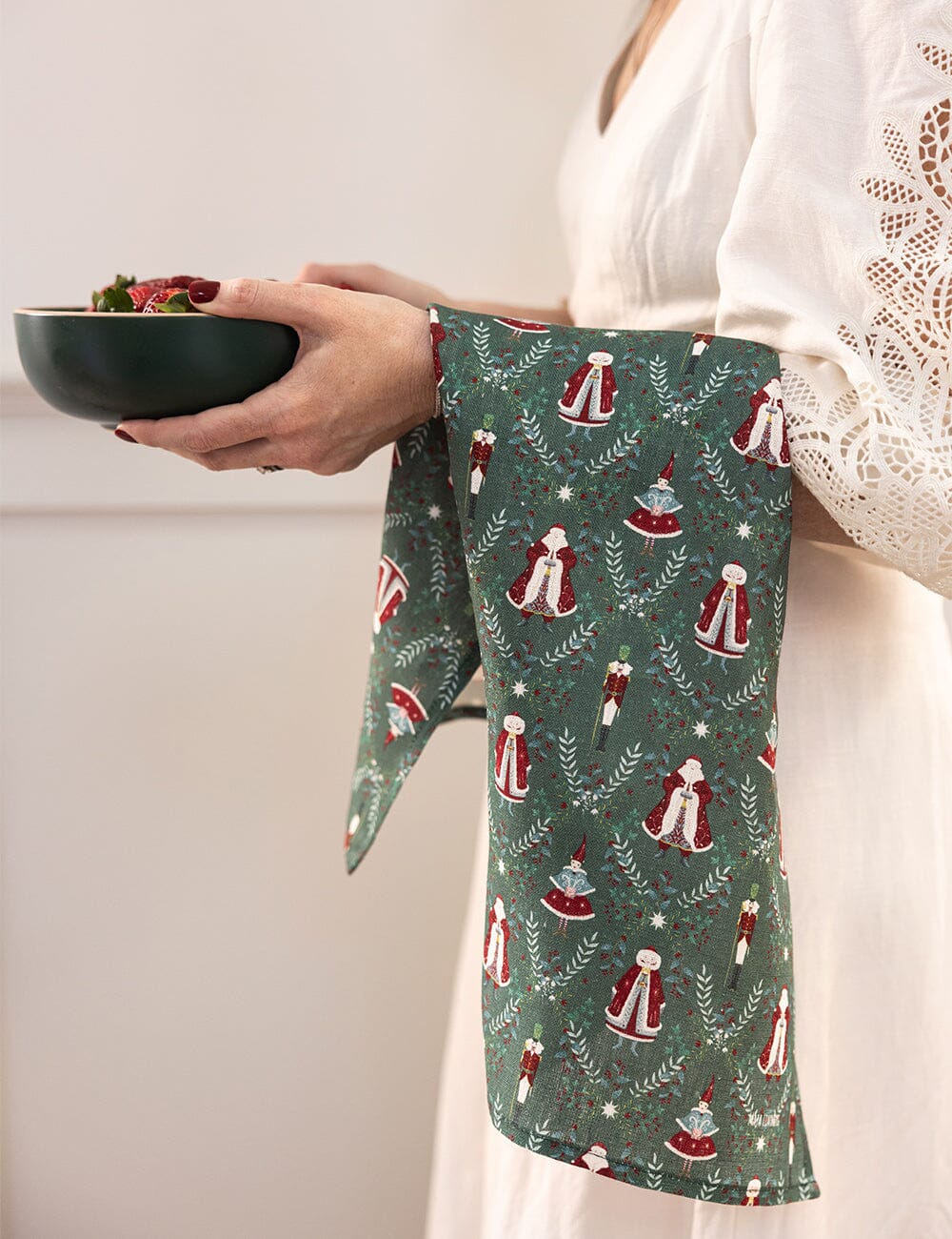 Mr & Mrs Claus Linen Tea Towel