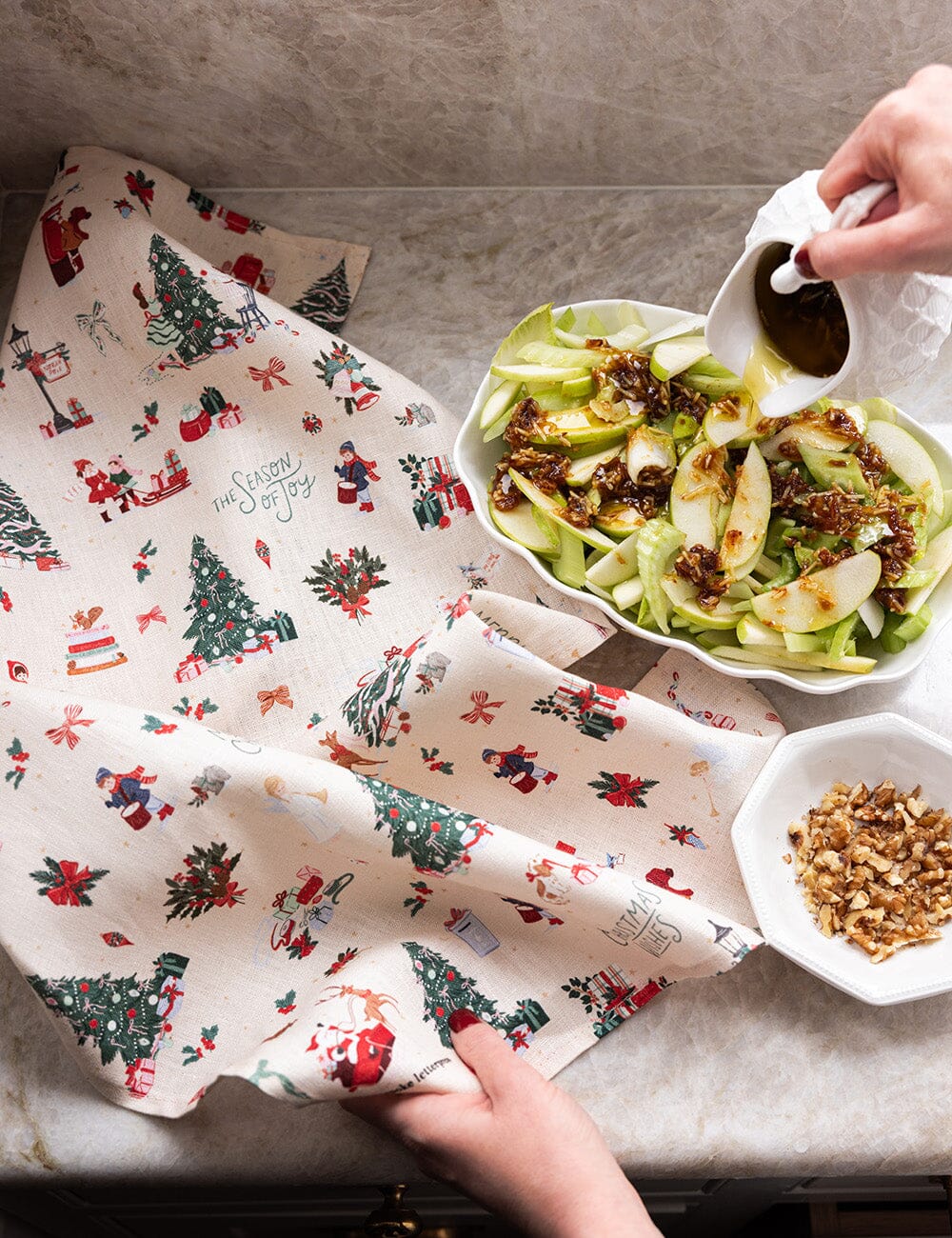 Season of Joy Linen Tea Towel