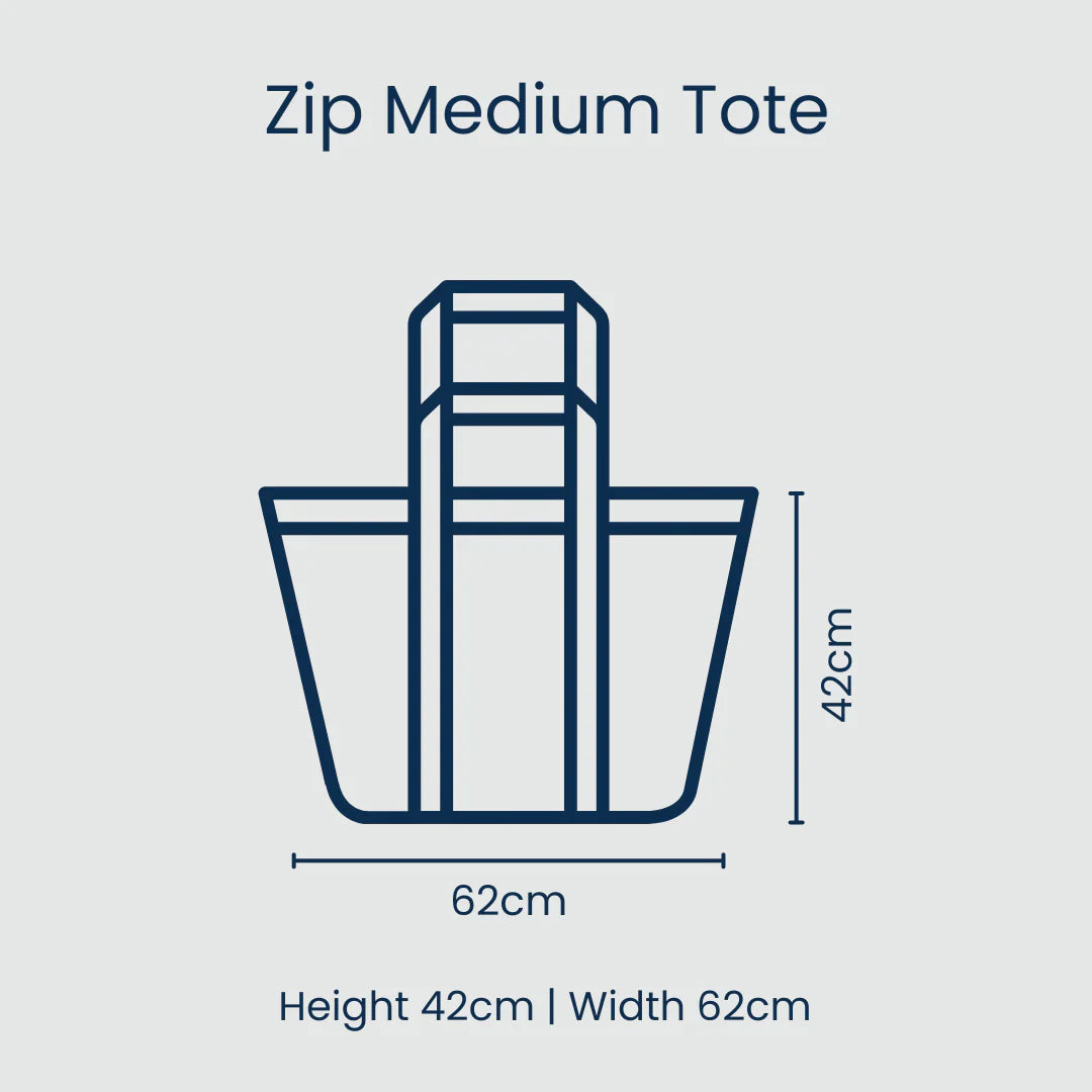 Red Blue Zip Medium Tote