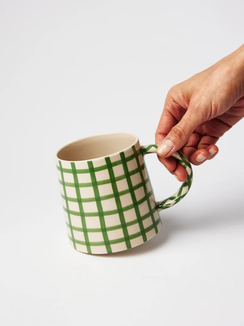 Larder Mug Green Check