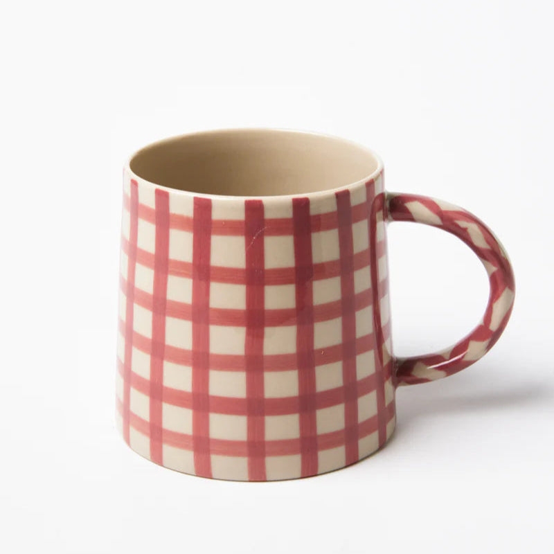Larder Mug Pink Check