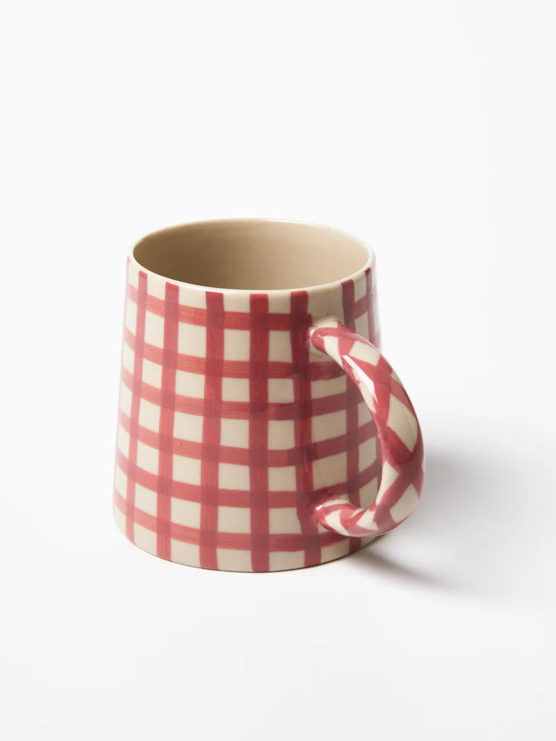 Larder Mug Pink Check