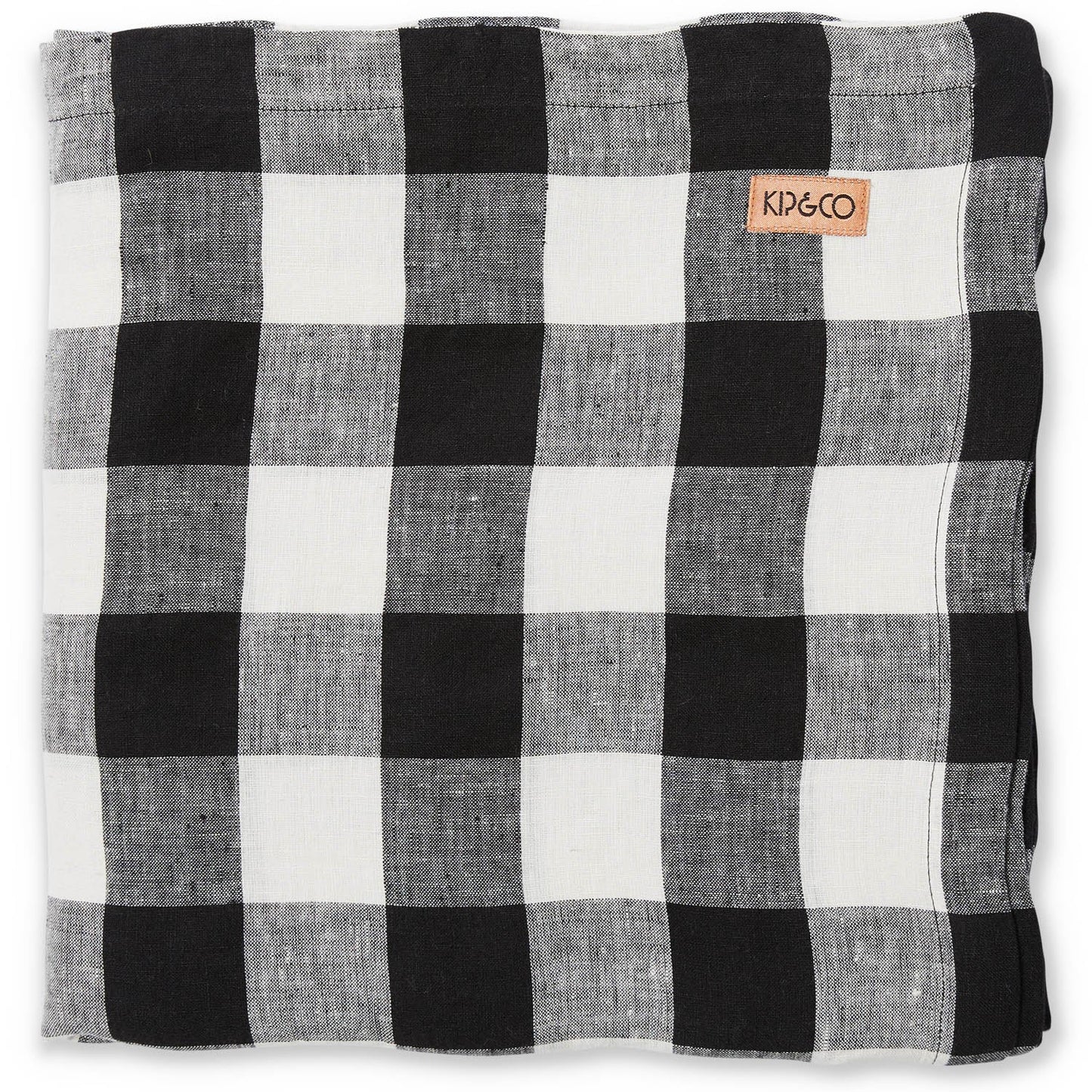 Staples Black & White Gingham Linen Tablecloth