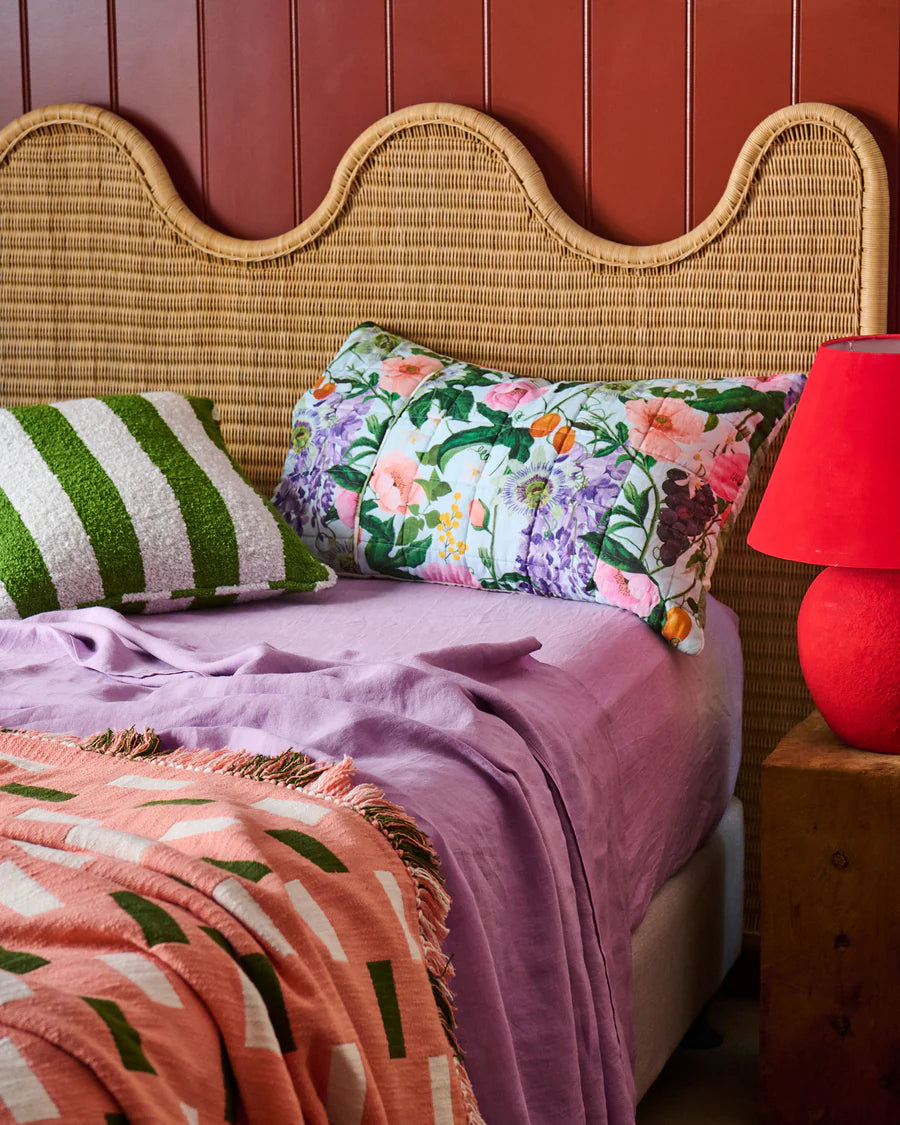 Spring in the Air Reversible Linen Quilted Pillowcase Set