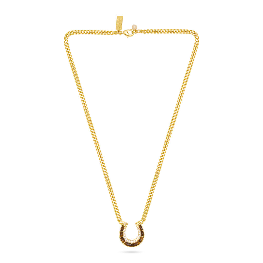 Horseshoe Pendant Necklace- Tiger’s Eye