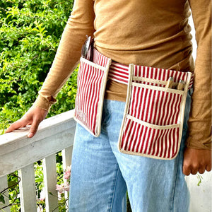 Le Sac Gardening Tool Belt (Red Stripe)