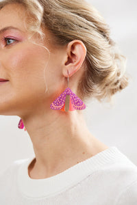 Moth Earrings Neon