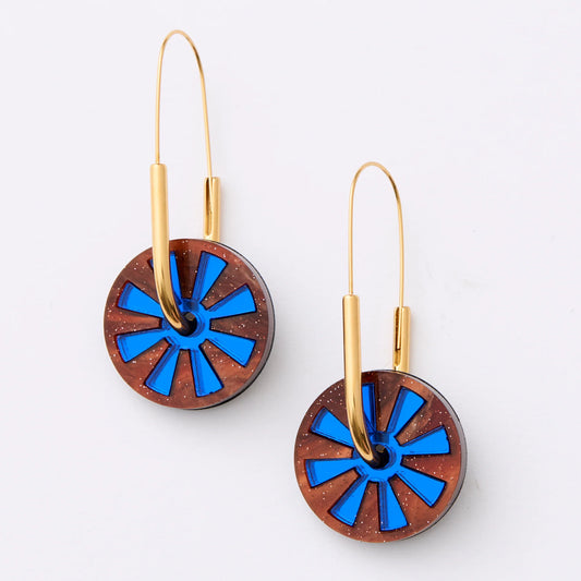 Calypso Earrings- Brown/Cobalt