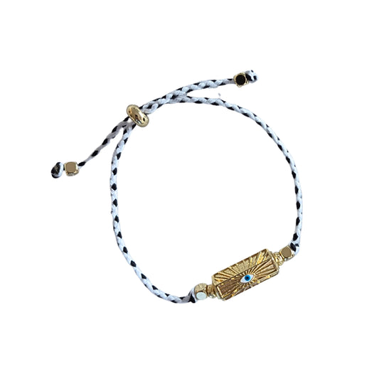 Black & White Eye Cord Bracelet