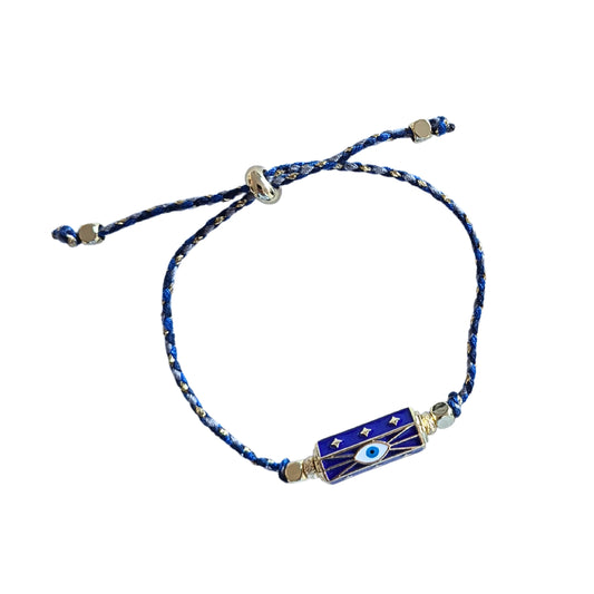 Blue & Gold Eye Cord Bracelet