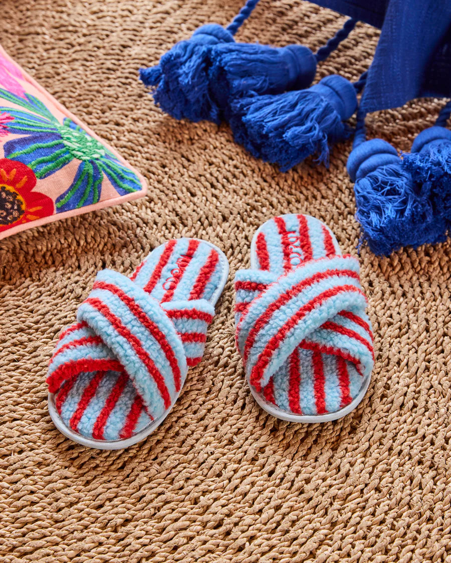 Hamilton Stripe Sherpa Slippers