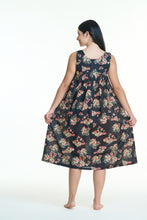 Load image into Gallery viewer, Arabella Black with Florals V-Neck Nightie