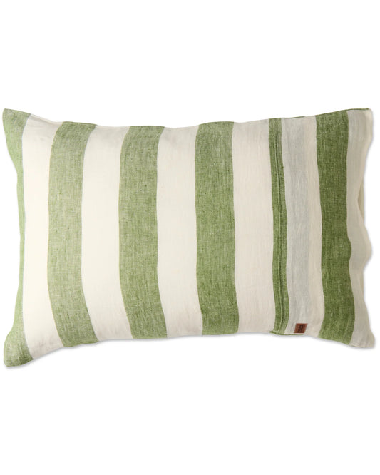 Moss Stripe Linen Pillowcase Set