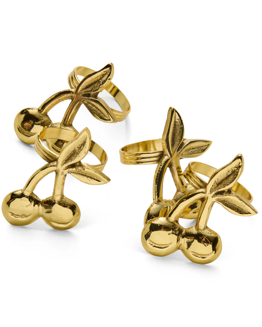Cherry Pie Brass Napkin Rings