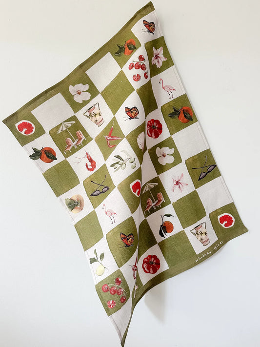 'European Summer' Linen Tea Towel