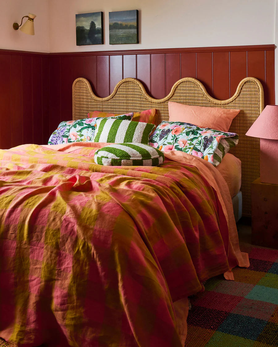 Spring in the Air Reversible Linen Quilted Pillowcase Set