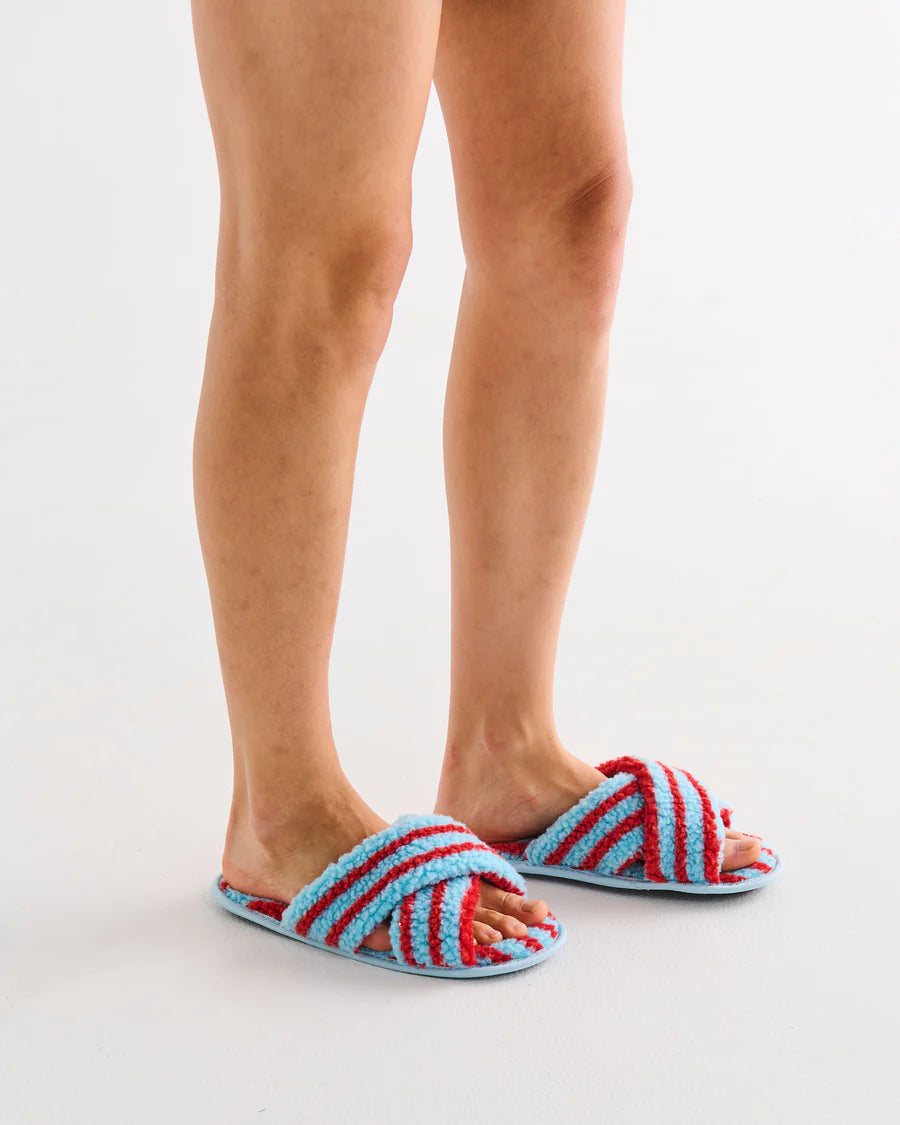 Hamilton Stripe Sherpa Slippers