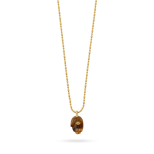 Protective Hand Pendant Necklace- Tiger’s Eye