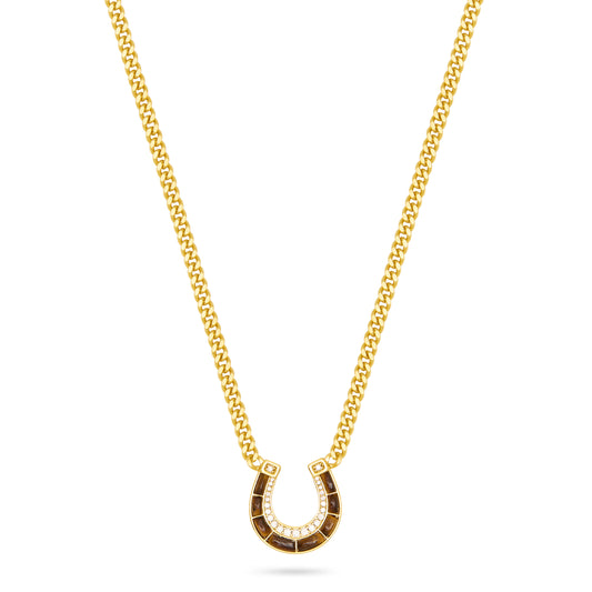 Horseshoe Pendant Necklace- Tiger’s Eye