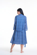 Load image into Gallery viewer, Arabella Dressing Gown Blue Geometric Print