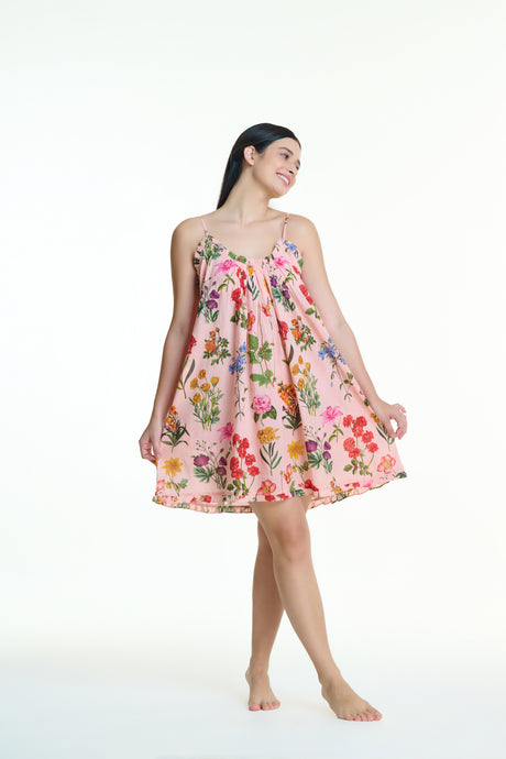 Arabella Pink Florals Short Nightie