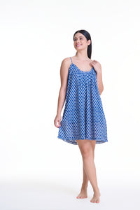 Arabella Blue Geometric Short Nightie