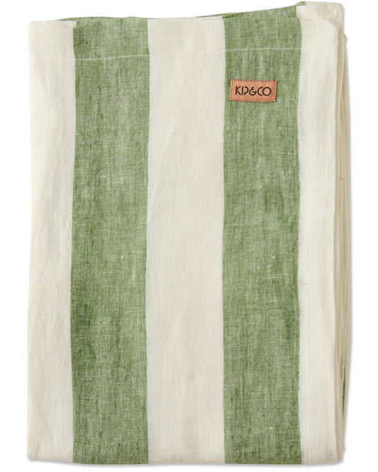 Moss Stripe Tablecloth Round