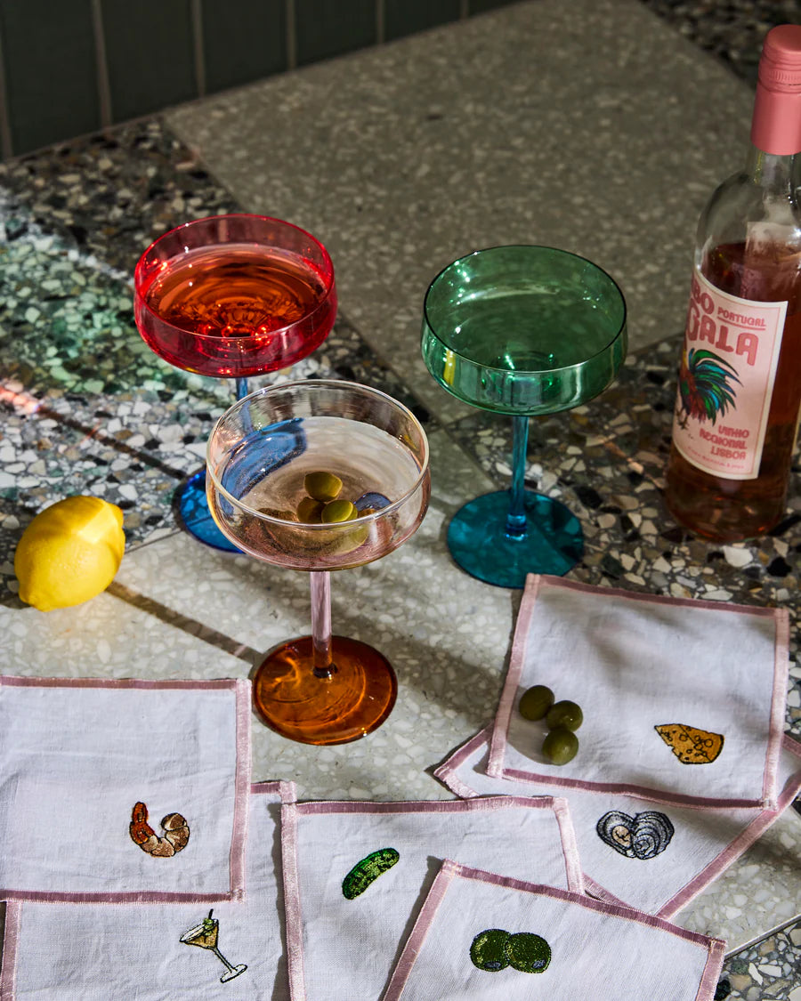 Aperitivo Embroidered 6p Cocktail Napkin Set