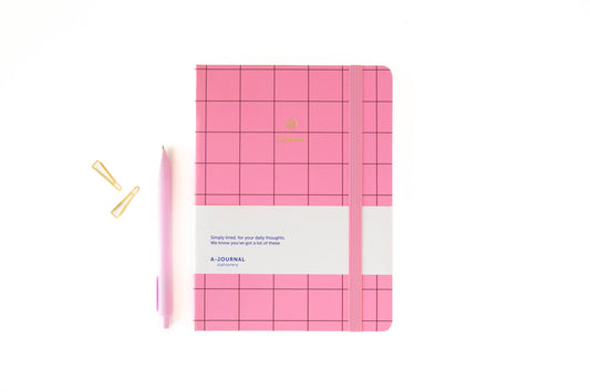 Notebook Journal - Thin Checkered Pink