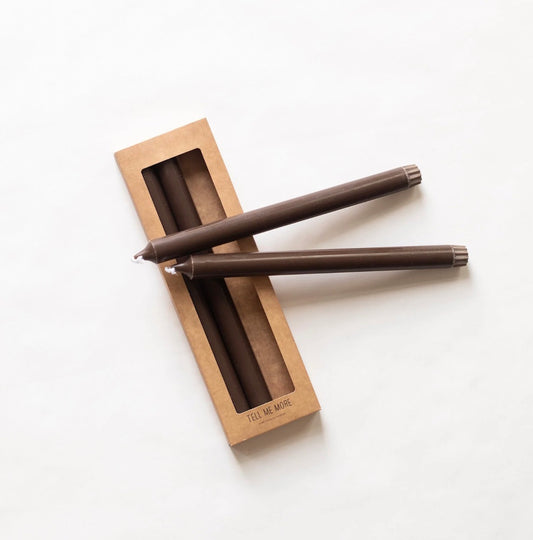 28 cm Dinner Candle - BROWN (4 pack)