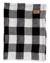 Load image into Gallery viewer, Black &amp; White Gingham Linen Tea Towel
