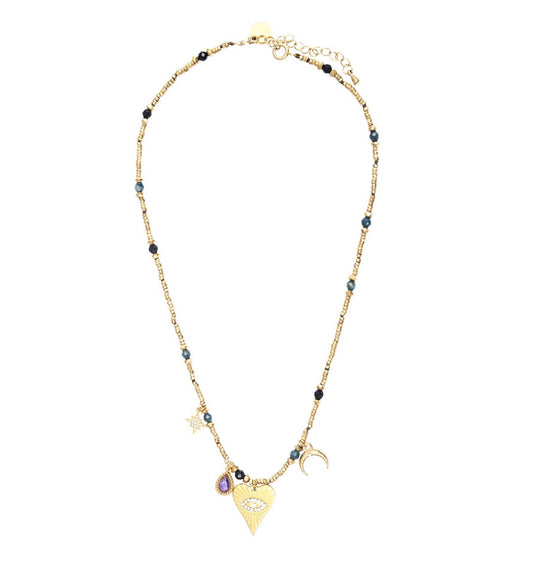 Lucky Charm Necklace - BLUE TOURMALINE