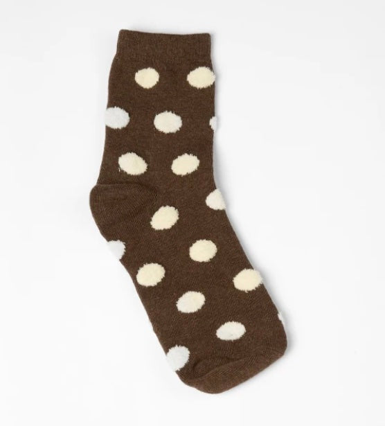 Sock Dots - Coffee